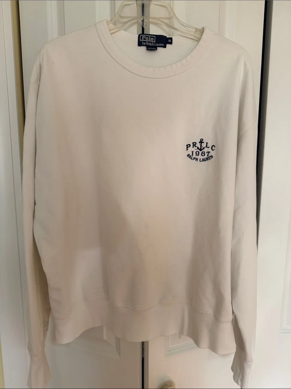 Polo Ralph Lauren White Anchor PRLC 1967 Crewneck Sweatshirt XL